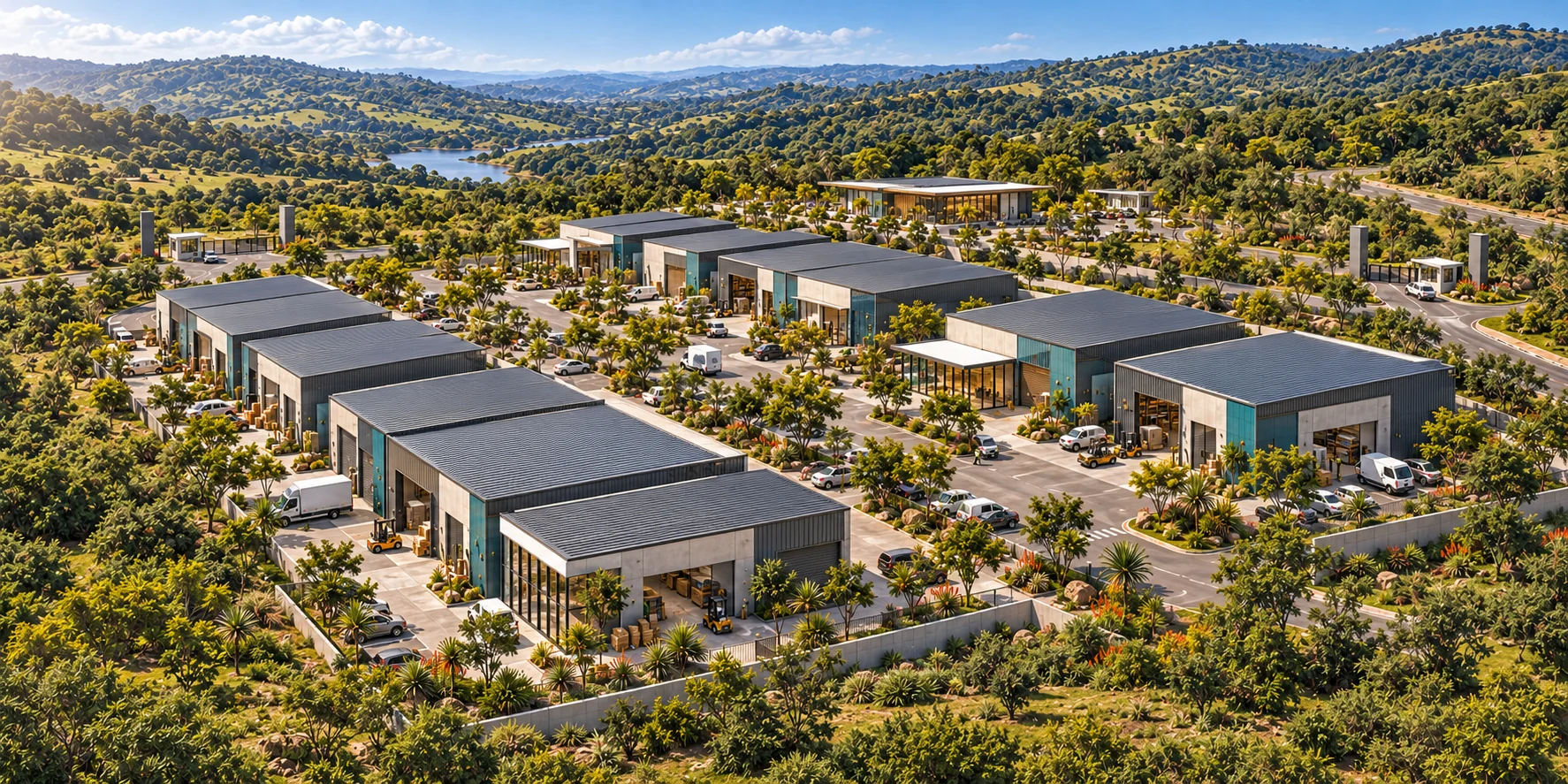 Illustrative architectural concept: Across the productive campus