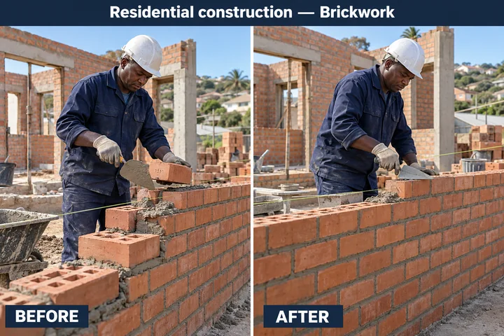 AI-generated service image: Residential construction — Brickwork